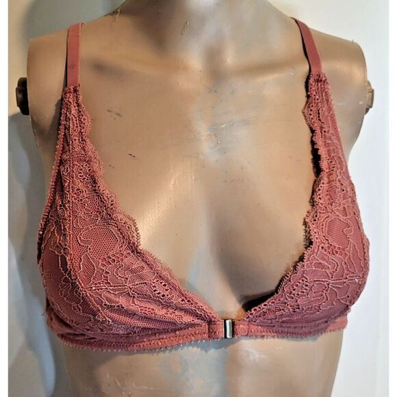 Out From Under By Urban Outfitters Sz S Front Closure Bralette Dusty Pink Boho - Picture 1 of 4